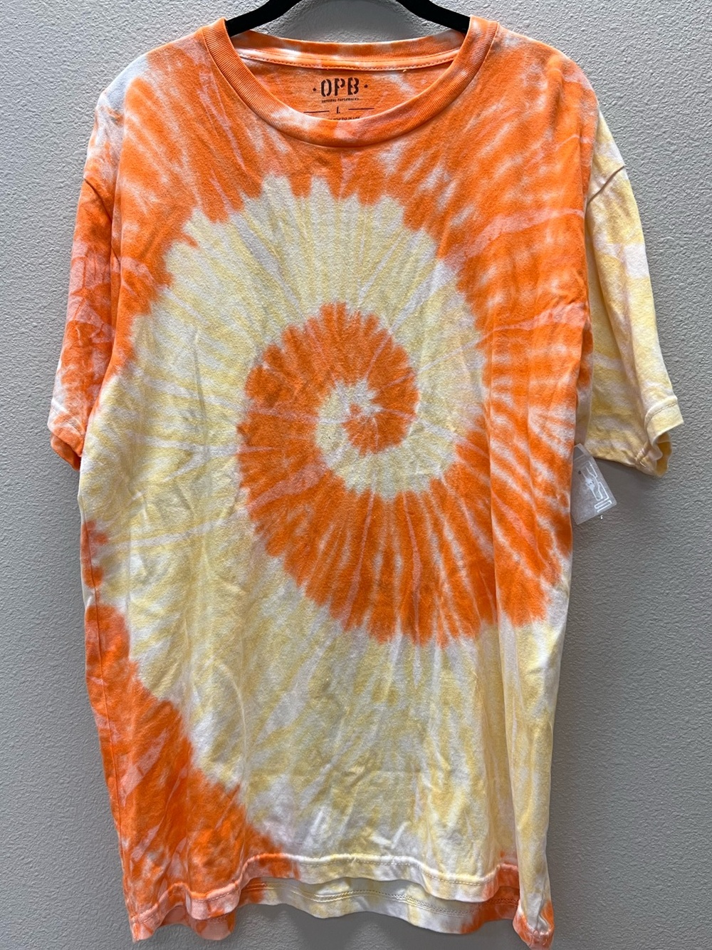 OPB (Original Paperbacks) NEW/TAG Large  Orange Tie-Dye Crewneck Tee